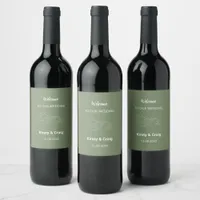 Catbells Sage Green Wedding Wine Labels