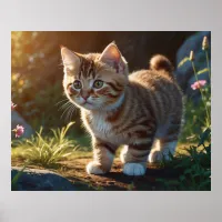 *~* TABBY Observing Kitty Cat 5:4 Feline Kitten Poster