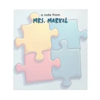 Cartoony Puzzle Pieces Teacher Gift  Notepad