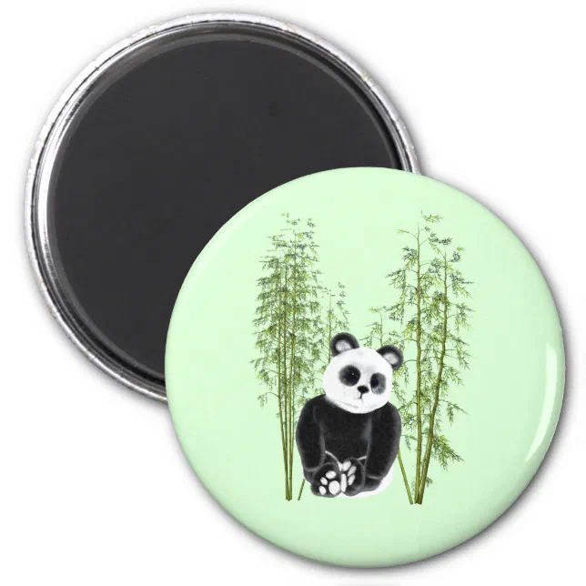 Cute Panda Sitting in Bamboo Magnet