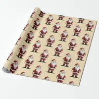 Retro Santa Christmas Wrapping Paper