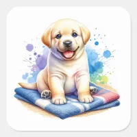 Cute Labrador Retriever Puppy  Square Sticker