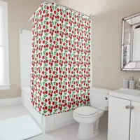 Red Cherries Graphic All Over Pattern Shower Curtain