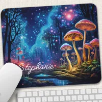 Personalized Bioluminescent Mushroom Mouse Pad