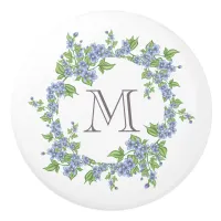 Floral Wreath Monogram Ceramic Knob