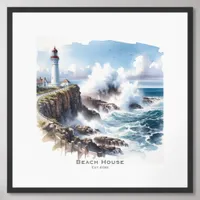 Downloadable Seascape Lighthouse Coastal Art  Framed Art