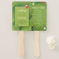 Watercolor Tropical Wedding Party Green ID577 Hand Fan