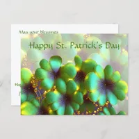 Shamrocks with gold accents, St. Patrick's Day  Postcard