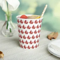 Contemporary Canadian Maple Leaf Pattern ID1071 Paper Cups