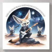 Cute Fennec Foxes Rocking Acoustic Guitars Acrylic Photo Tile