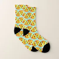 Cool Emoji Pepperoni Pizza Slices Food Pattern Socks