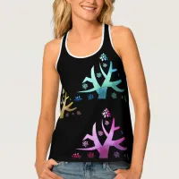 Triangular shining symbolic trees tank top