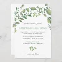 Beautifully botanical greenery wedding Invitations