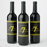 7th Wedding Anniversary Custom Wine Label