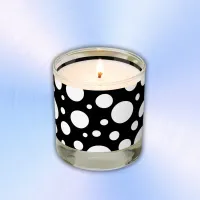 White Polka Dots on Black | Scented Candle