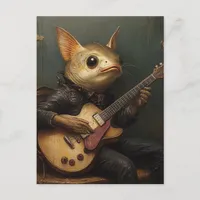 A fish playing guitar fantasy  postcard