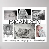 Baby Black & White Picture Personalized Poster