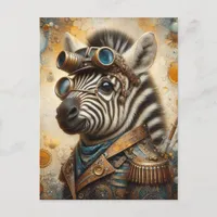 Zebra Steampunk Postcard