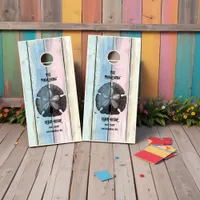 Rustic Vintage Sand Dollar Family Beach House Cornhole Set