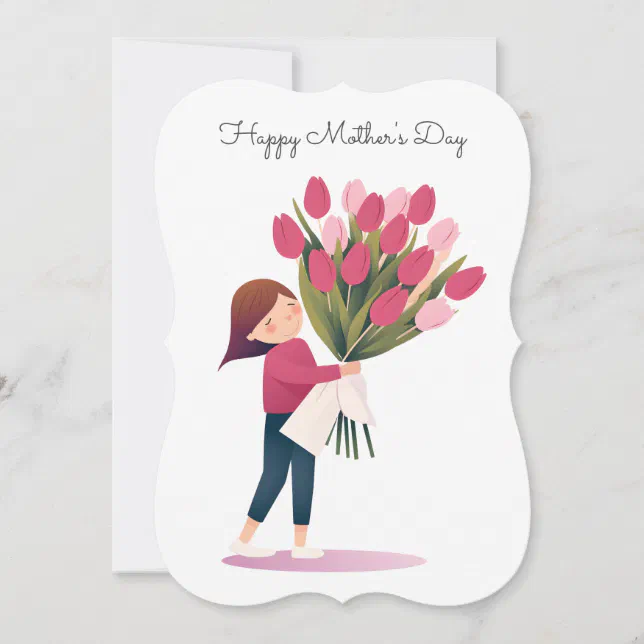 Pink Tulips For Mom | Mother's Day Holiday Card
