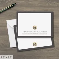 Classic Business Monogram Note Cards