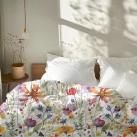 *~* White Sweet Floral Pattern AP73 Watercolor  Duvet Cover