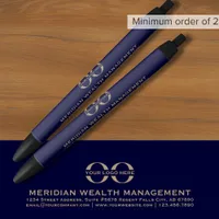 Custom Navy Blue Gold Promotional Pen with Logo