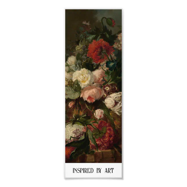 Brown And Red Vintage Flowers Art Painting Posters