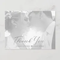 Marble Glitter Thank You Teal Silver ID644 Announcement Postcard