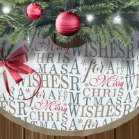 Warm Wishes Typography Red/Green ID589 Brushed Polyester Tree Skirt