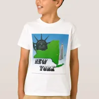 New York Map, Statue of Liberty, Monument T-Shirt