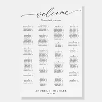 Wedding Seating Chart Elegant Vintage Script 24x36 Foam Board