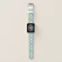 Pastel Striped Beach Huts Cute Coastal Pattern Apple Watch Band