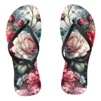 Timeless Rose Floral Charm Flip Flops