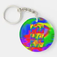 He Him His Pronouns Rainbow Tie Dye Keychain