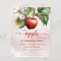 Apple of Our Eye First Birthday Invitation