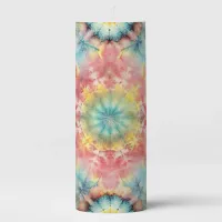 Tie Dye Medallion Print Pillar Candle