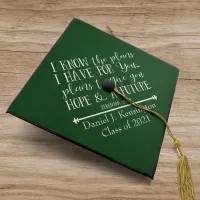 Christian Bible Verse Green Graduation Graduation Cap Topper