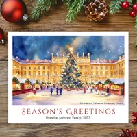 Watercolor Schönbrunn Palace at Christmas Vienna Holiday Postcard