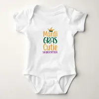 Mardi Gras Cutie Personalized Baby Bodysuit