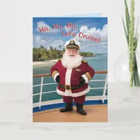 Father Christmas on a Cruise greetings Sea Thank You Card