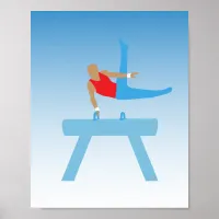 Male Gymnast on Pommel Horse Poster