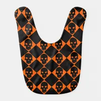 Halloween Black Skull Baby Bib