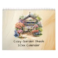 Quaint Cozy Garden Sheds with Flowers Patios Calendar