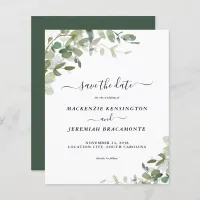 Budget Eucalyptus Greenery Wedding Save the Date