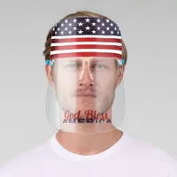 Patriotic USA Flag God Bless America Face Shield