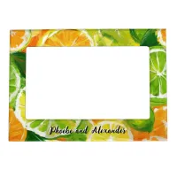 Citrus Fruit Slices Fresh Orange Lime Personalized Magnetic Frame