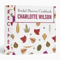 Plum Fall Leaves Fall wedding  Recipe Folder