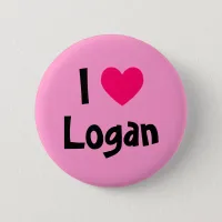 I Love Logan Pinback Button