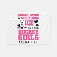 sugar spice and everything ice girls hockey fleece blanket